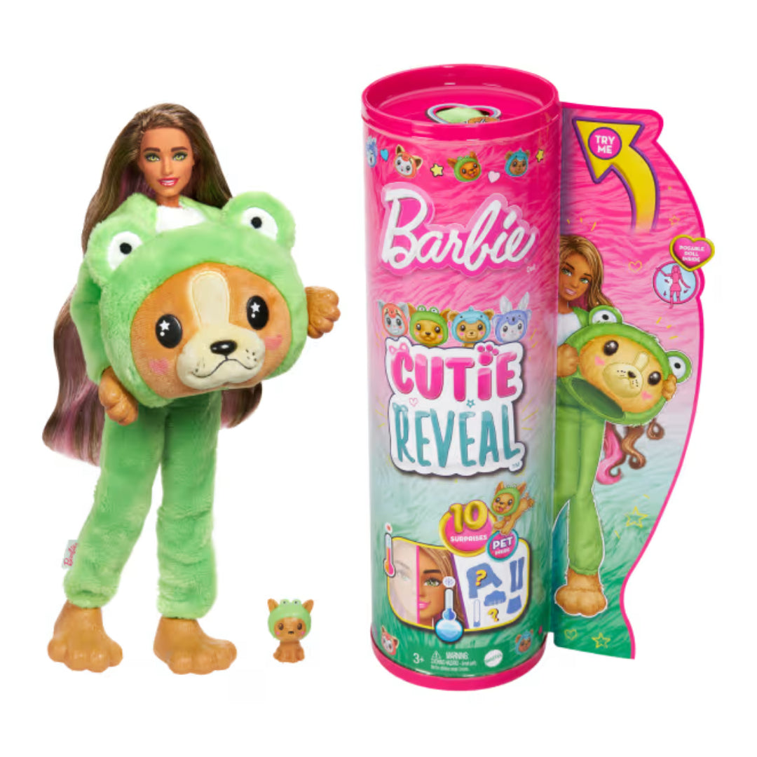 BARBIE CUTIE REVEAL PERRITO DISFRAZADO DE RANA HRK22 HRK24