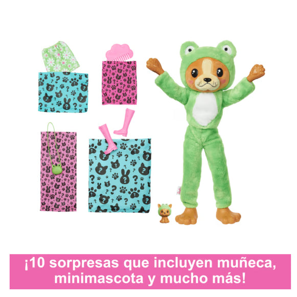 BARBIE CUTIE REVEAL PERRITO DISFRAZADO DE RANA HRK22 HRK24