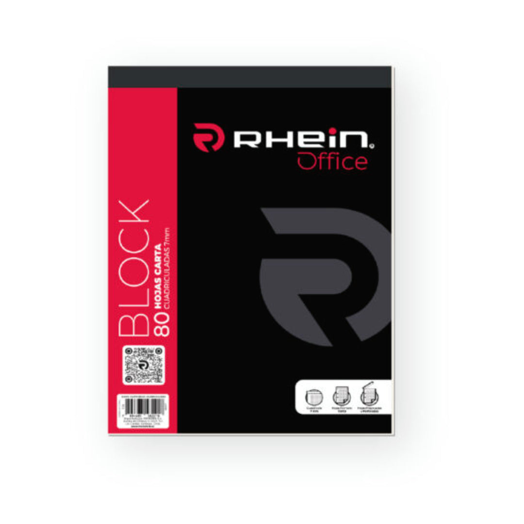 BLOCK 80 HOJAS CARTA CUADRICULADO 7MM RHEIN 556577