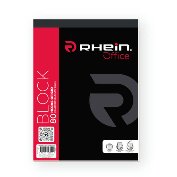 BLOCK 80 HOJAS OFICIO CUADRICULADO 7MM RHEIN 556578