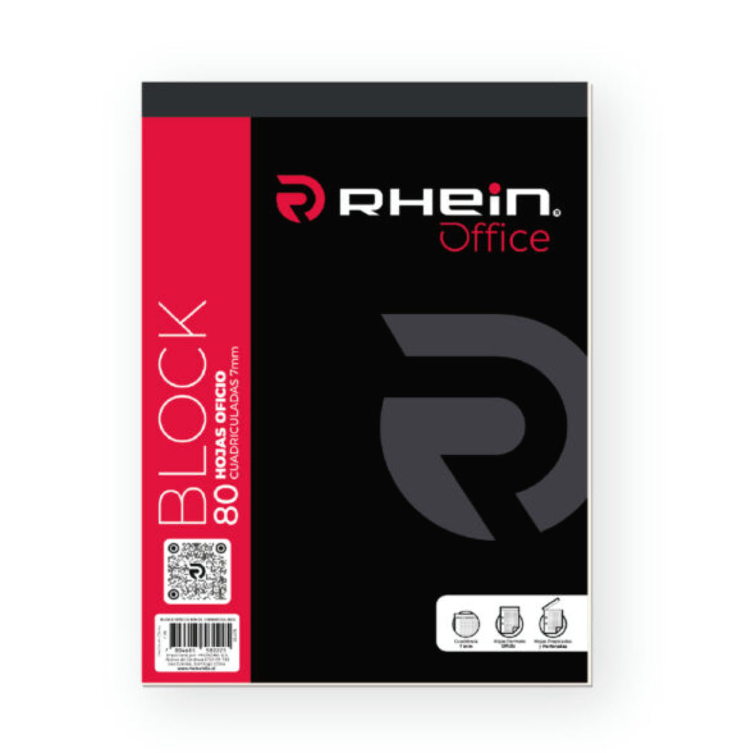 BLOCK 80 HOJAS OFICIO CUADRICULADO 7MM RHEIN 556578