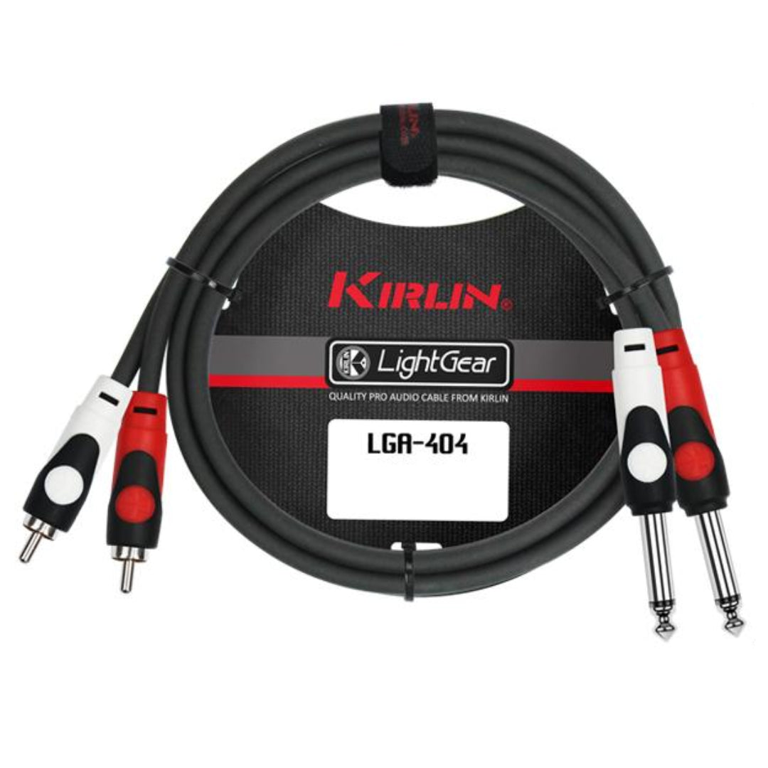 CABLE 2 RCA A 2 PLUG 6.3mm 2 METROS KIRLIN LGA404-2M