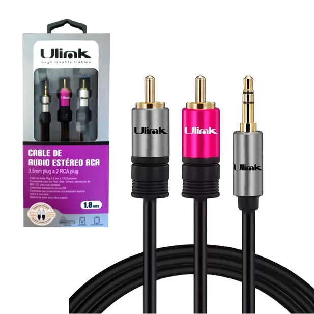 CABLE 2RCA A PLUG 1.8 METROS ULINK UL-PROAD352RC
