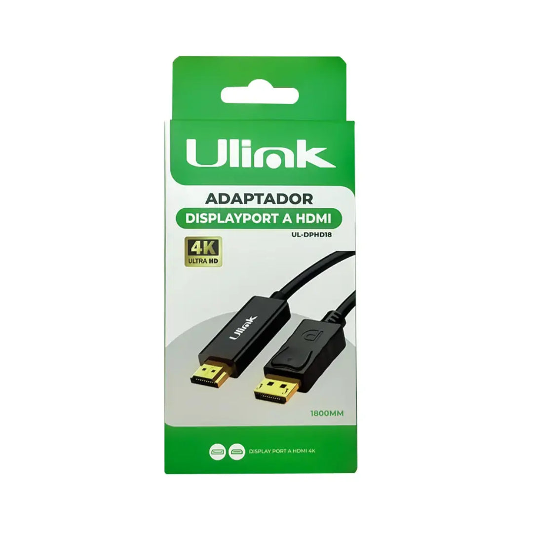 CABLE ADAPTADOR DISPLAYPORT A HDMI 1.8M UL-DPHD18 ULINK