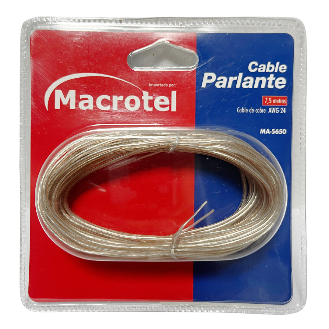 CABLE DE AUDIO PARA PARLANTE 7.5M AWG24 MACROTEL MA-5650
