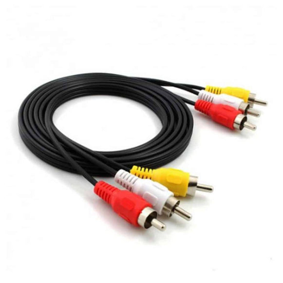 CABLE DE AUDIO Y VIDEO 3 RCA A RCA 1.8 METROS