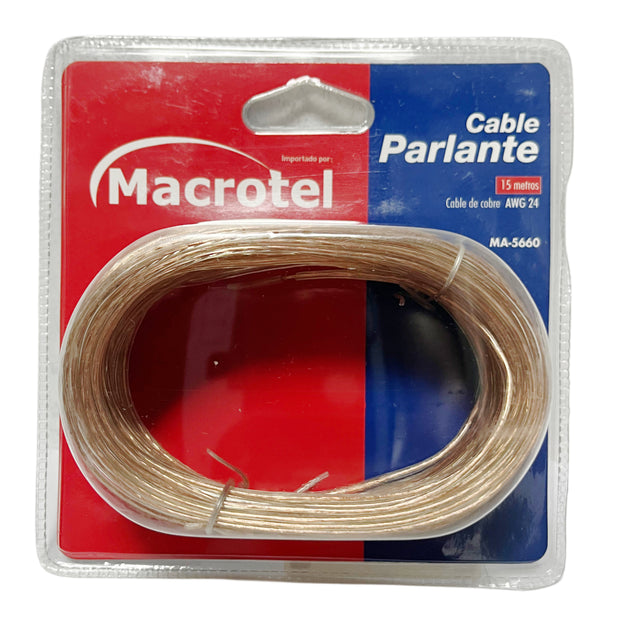 CABLE DE AUDIO PARA PARLANTE 15M AWG24 MACROTEL MA-5660