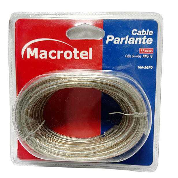 CABLE DE AUDIO PARA PARLANTE 7.5M AWG18 MACROTEL MA-5670
