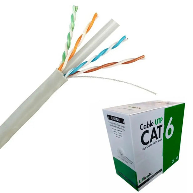 Cable de Red Cat6 305m Ulink 0210035 CCA 23AWG 4 Pares 1Gbps 250MHz