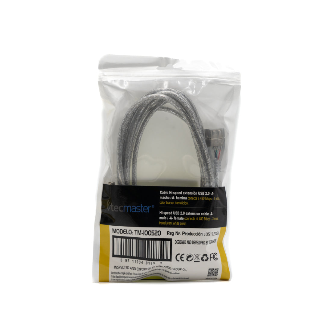 CABLE EXTENSION USB 3MT TECMASTER TM-100520