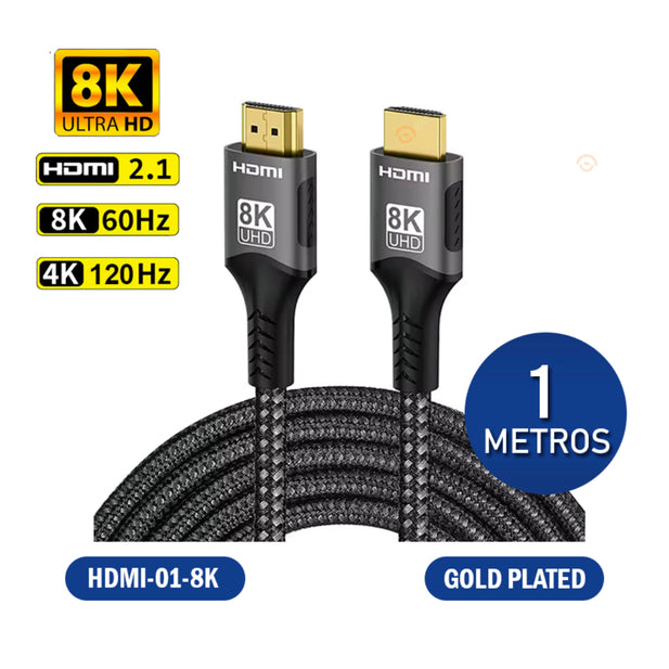 CABLE HDMI 2.1 8K 1 METROS EVOTECH HDMI-01-8K