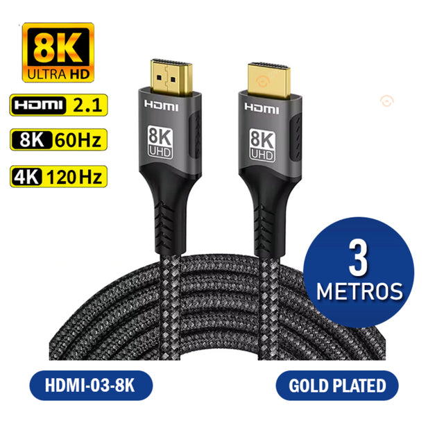 CABLE HDMI 2.1 8K 3 METROS EVOTECH HDMI-03-8K