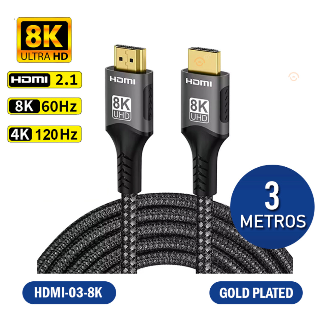 CABLE HDMI 2.1 8K 3 METROS EVOTECH HDMI-03-8K