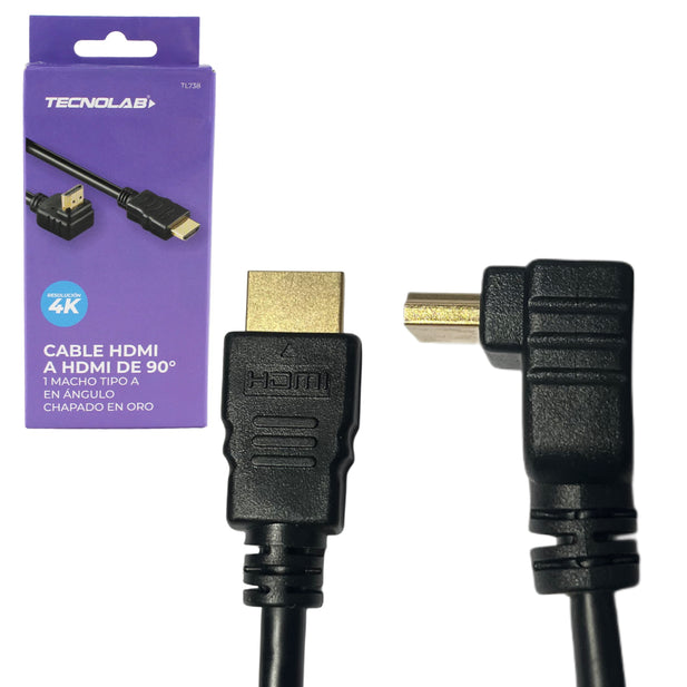 CABLE HDMI 90 GRADOS 1.5M TECNOLAB TL738