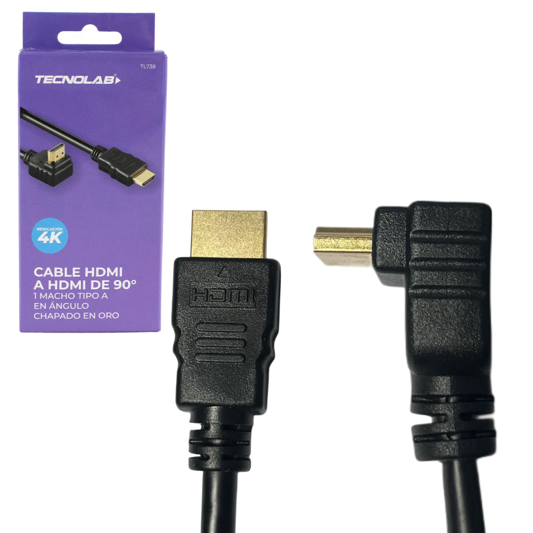 CABLE HDMI 90 GRADOS 1.5M TECNOLAB TL738