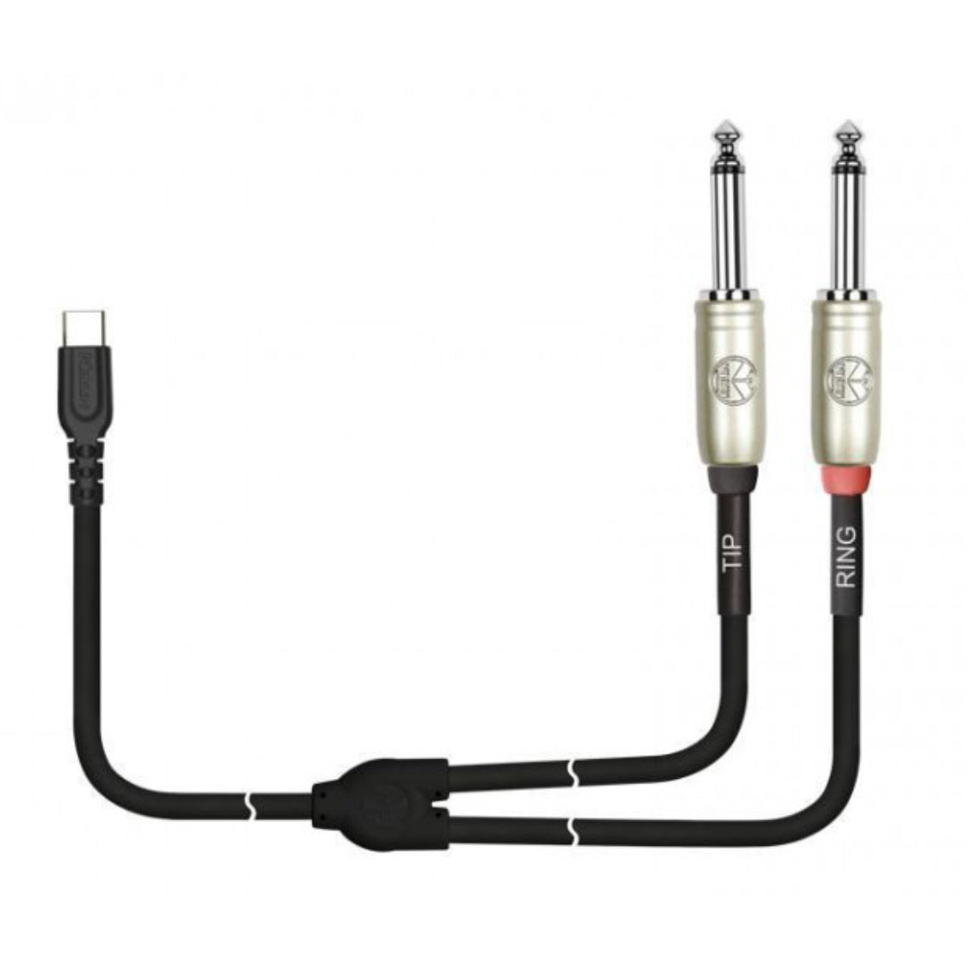 CABLE TIPO-C A 2 PLUG MONO 6.3mm 2 METROS KIRLIN UYC-392-2M-BK