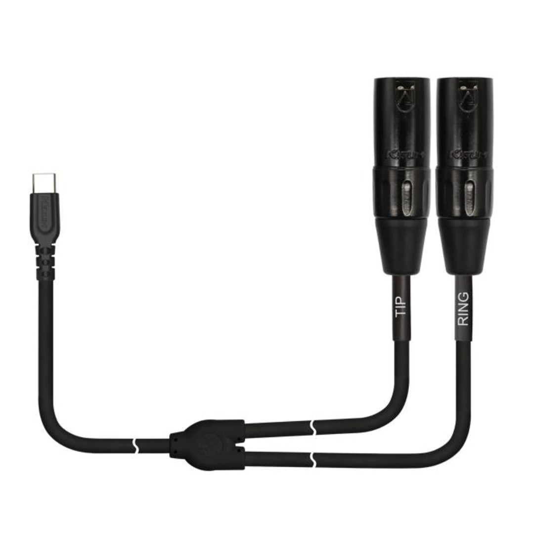 CABLE TIPO-C A 2 XLR MACHO 2 METROS KIRLIN UYC-390XE-2M-BK