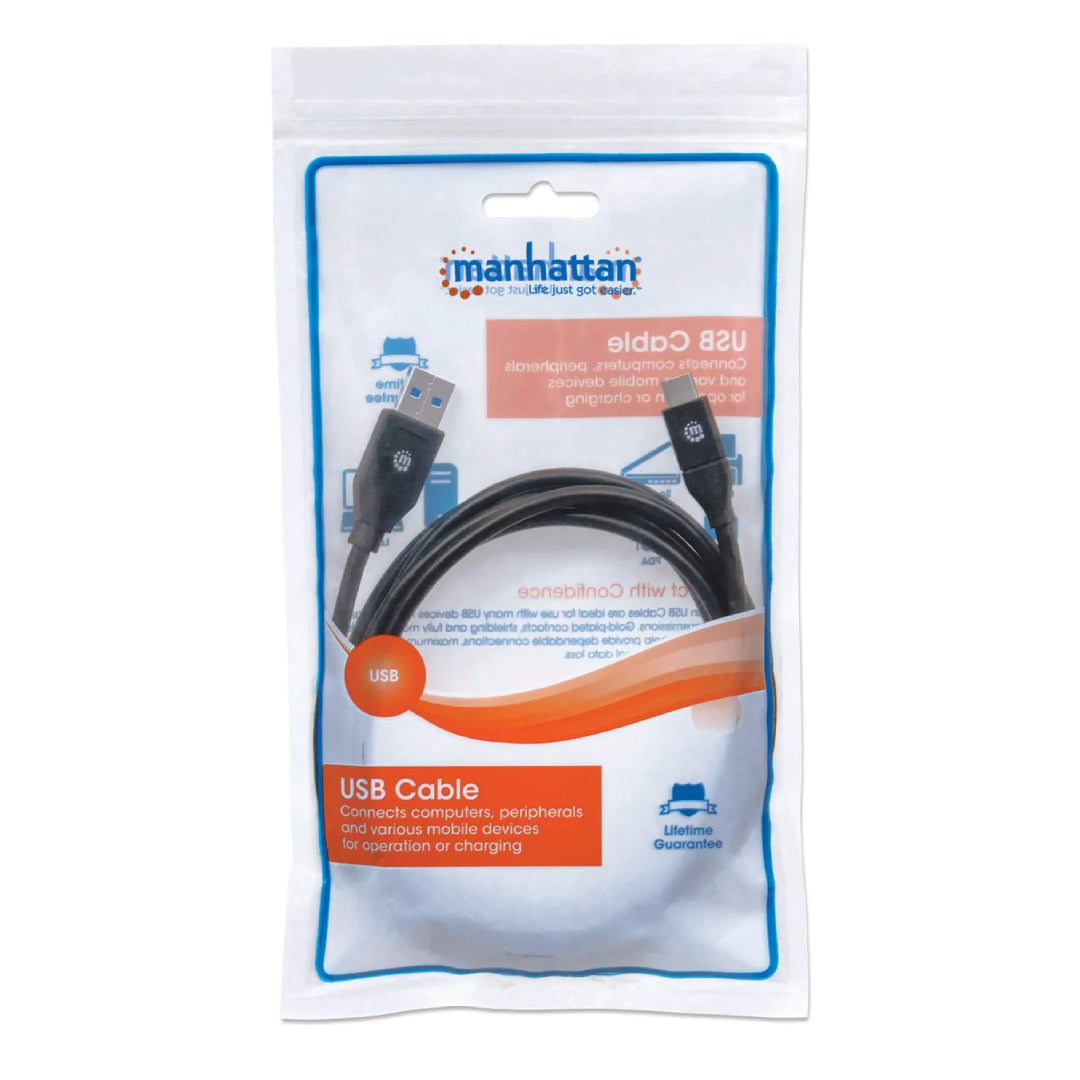 Cable USB-C a USB-A 3A 5Gbps 2m Manhattan 354974 USB 3.0/2.0