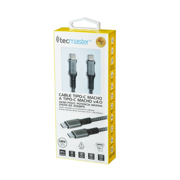 CABLE TIPO C (THUNDERBOLT) 240W TECMASTER TM-200548