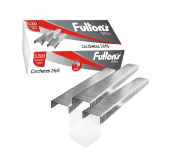 CAJA CORCHETES 26/6 FULTONS 107120 5000 unidades