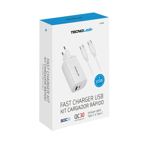 CARGADOR DE 65W CON CABLE C A C TECNOLAB TL484