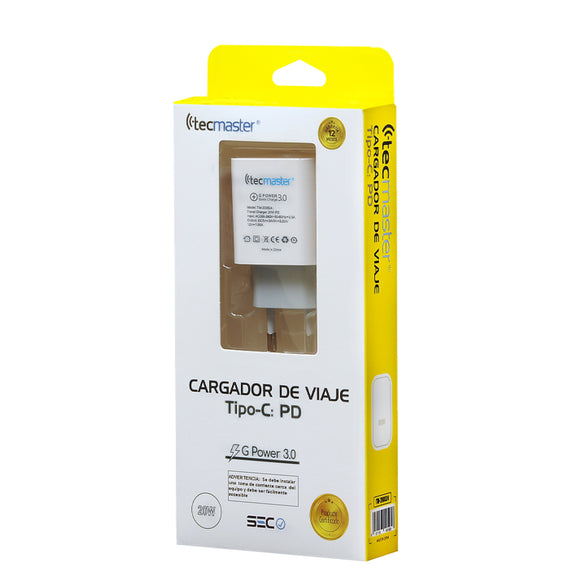CARGADOR DE PARED TIPO-C TECMASTER TM-200524