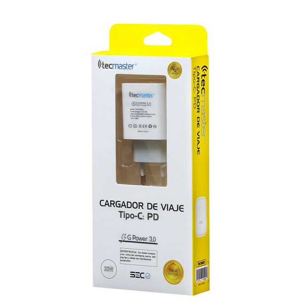 CARGADOR DE PARED TIPO-C TECMASTER TM-200524