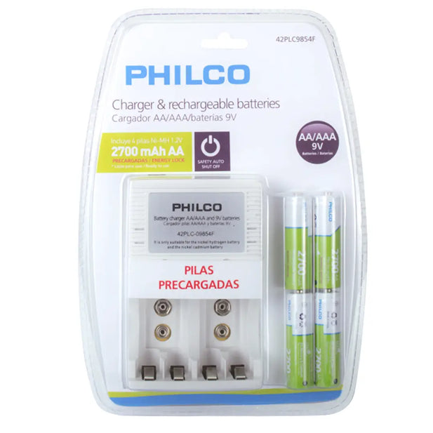 CARGADOR DE PILAS + PILAS x4AA PHILCO 9854F