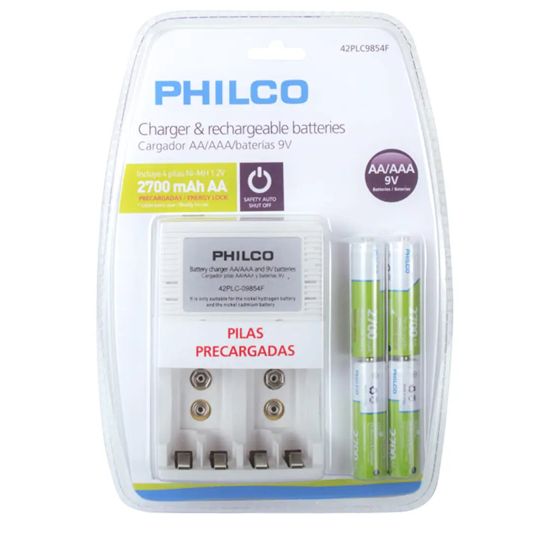CARGADOR DE PILAS + PILAS x4AA PHILCO 9854F