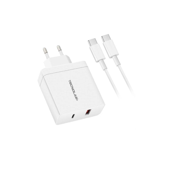 CARGADOR RAPIDO USB/C + CABLE USB-C TL470 TECNOLAB