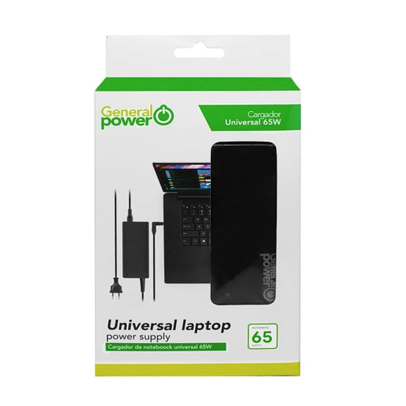 CARGADOR UNIVERSAL DE NOTEBOOK 19V 65W GENERAL POWER 65SLI