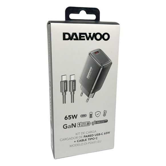 CARGADOR USB-C 65W + CABLE TIPO C DI-PD651-EU DAEWOO