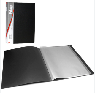 CARPETA CON 10 FUNDAS OFICIO NEGRO FULTONS 100579