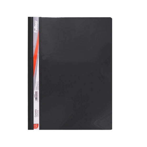 CARPETA CON ACCOCLIP VINIL CARTA NEGRO PACK 12 FULTONS 100640