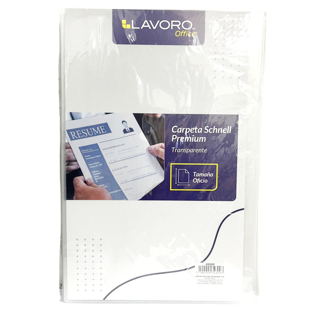 CARPETA SCHNELL PREMIUM TRANSPARENTE OFICIO LAVORO 432309