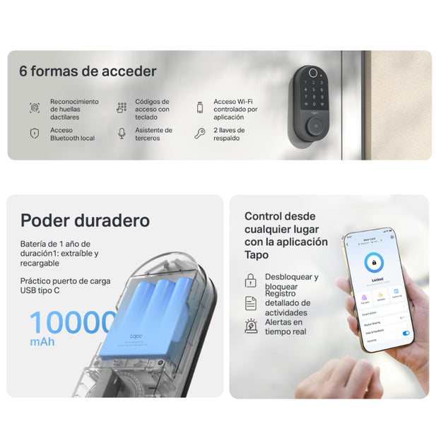 CERRADURA PUERTA INTELIGENTE WIFI TAPO DL110