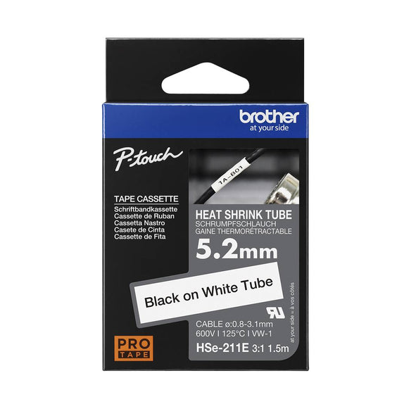 CINTA ROTULADORA TERMOCONTRAIBLE NEGRO 5.2MM HSE-211E BROTHER
