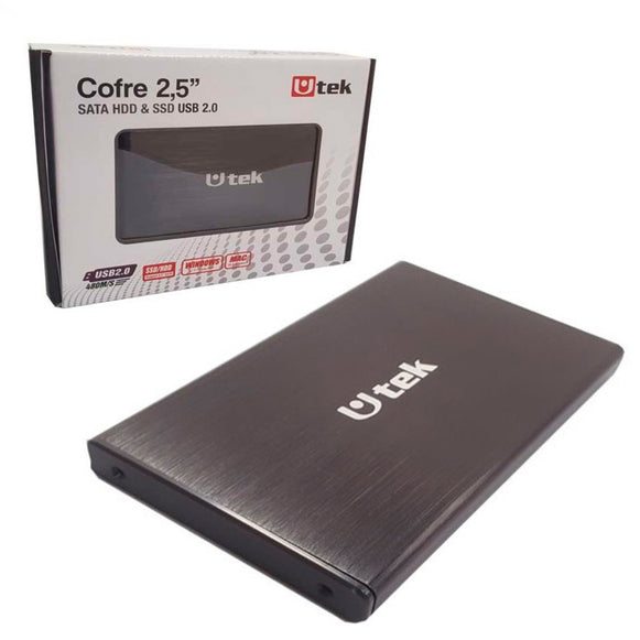 COFRE 2.5" PARA HDD Y SSD 2.0 UTEK UT-HDD020BL