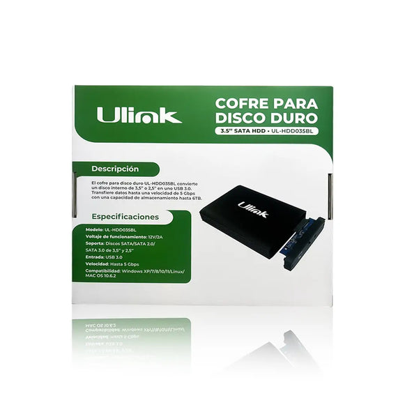 COFRE PARA DISCO DURO 3.5" SATA UL-HDD035BL ULINK