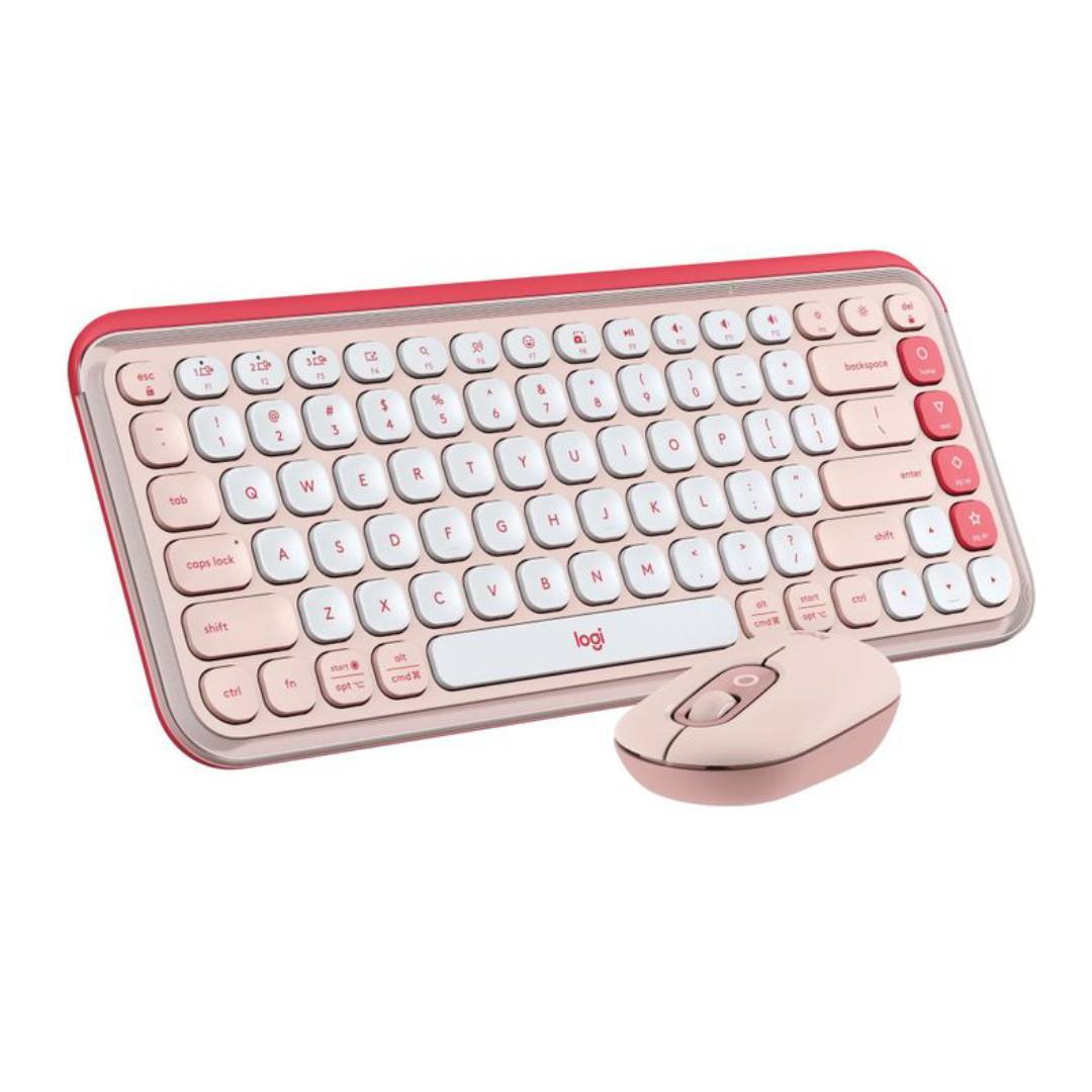 Combo Logitech POP Icon rosa: teclado y mouse | Fotosol – Fotosol