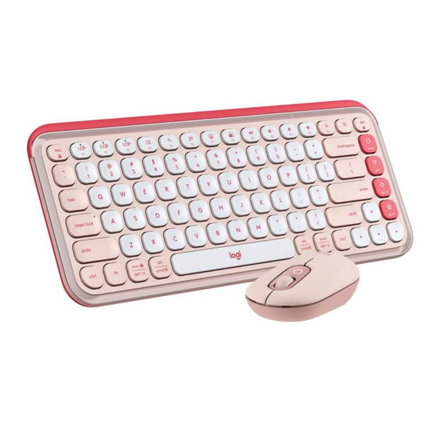 Combo teclado y mouse Bluetooth Logitech POP Icon rosa