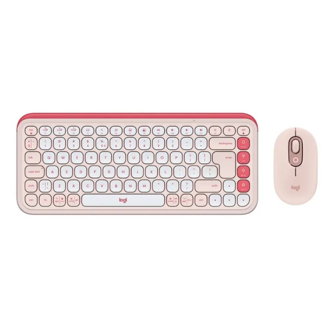 Combo Logitech POP Icon rosa: teclado y mouse | Fotosol – Fotosol