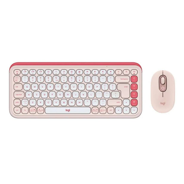 Combo teclado y mouse Bluetooth Logitech POP Icon rosa