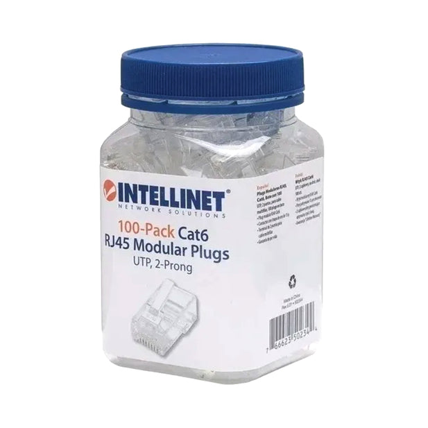 CONECTOR RJ45 CAT6 100 UNIDADES INTELLINET 502344