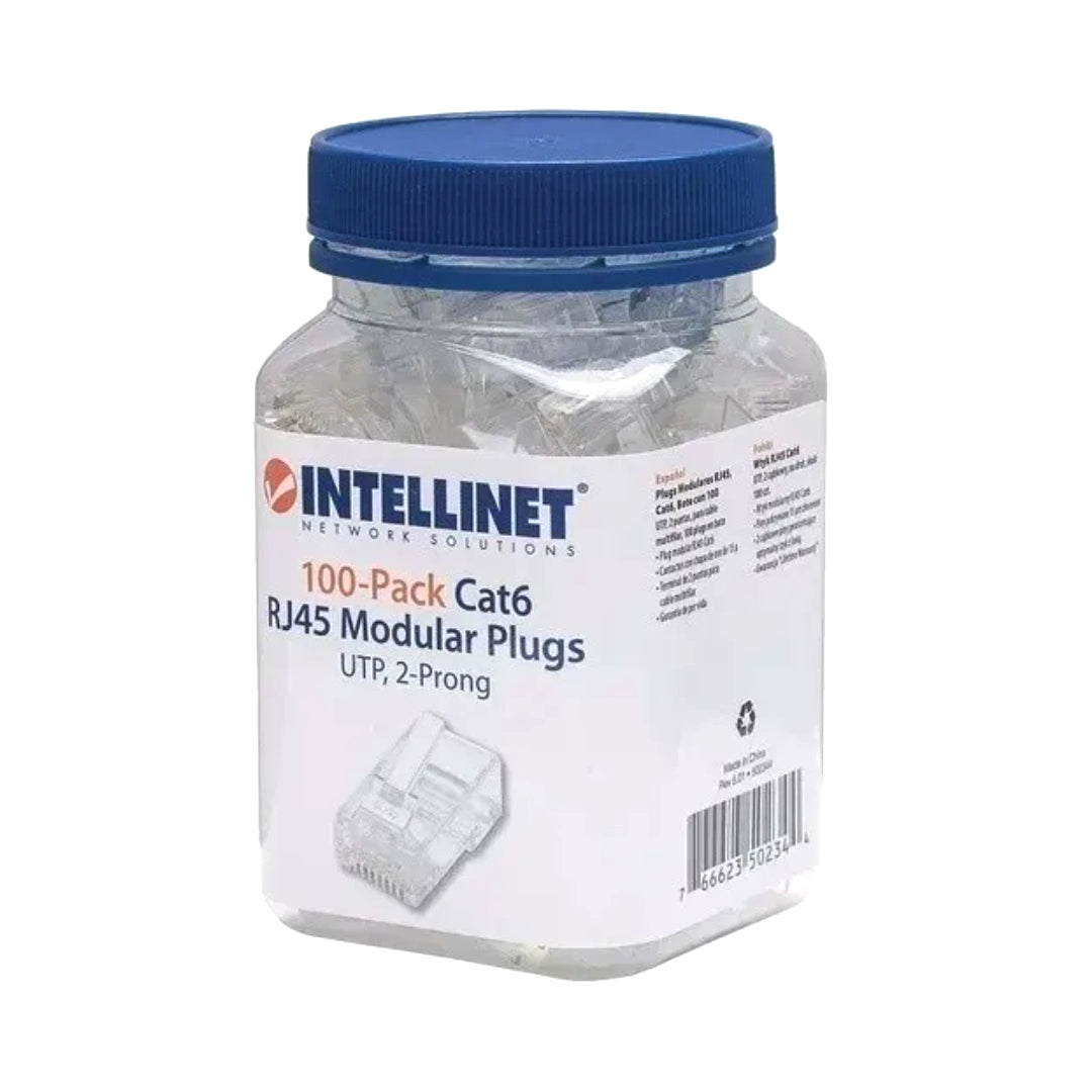 CONECTOR RJ45 CAT6 100 UNIDADES INTELLINET 502344