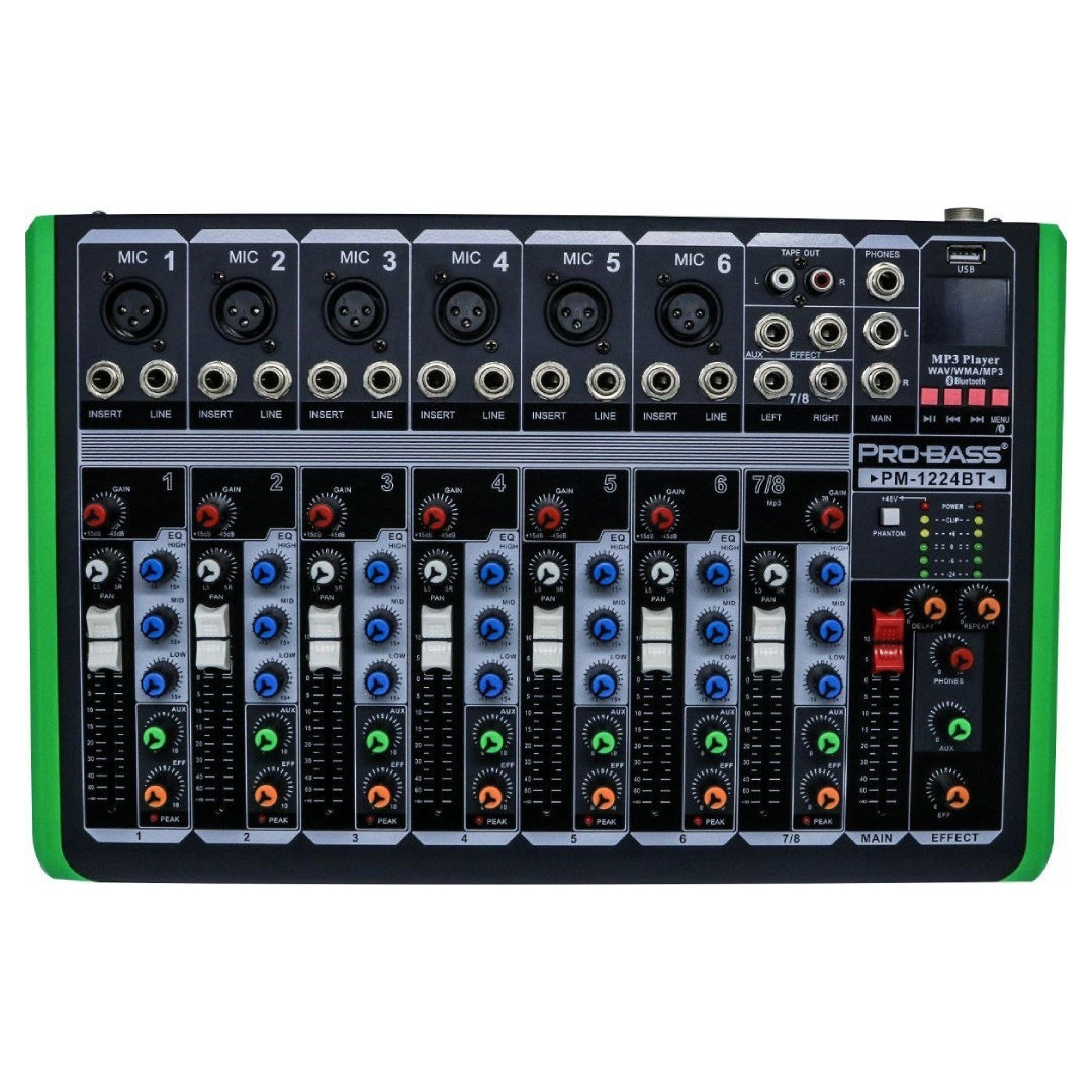 CONSOLA 12 CANALES ANALOGA PM 1224BT PROBASS