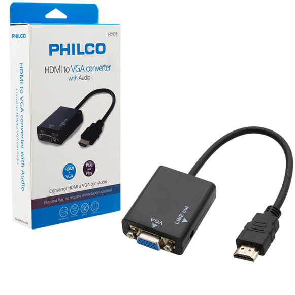 CONVERTIDOR HDMI A VGA +AUDIO PHILCO HD525