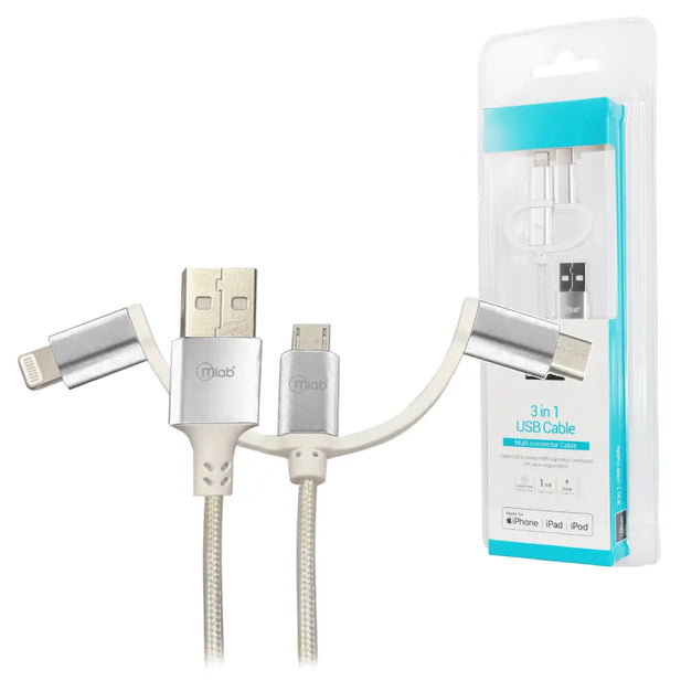 Cable Certificado USB 3 en 1 Multi Conector MLAB 9268