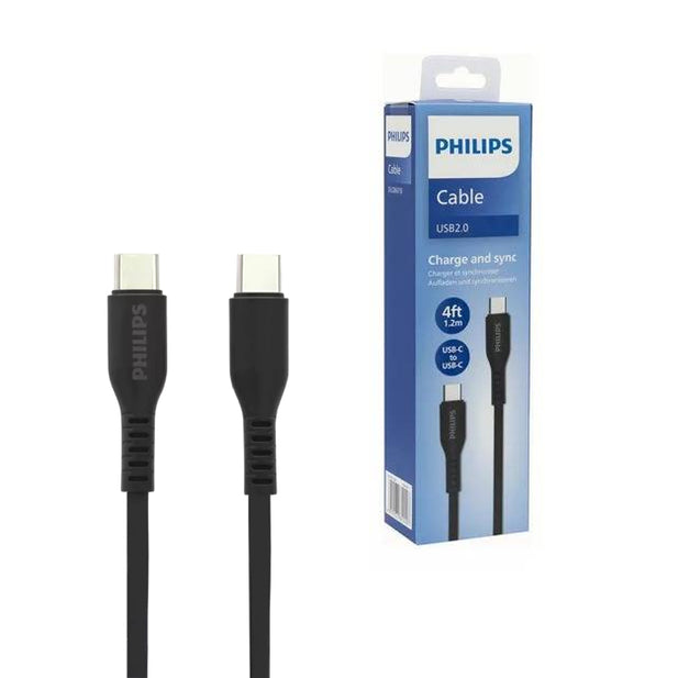 Cable USB-C A USB-C 1.2M NEGRO PHILIPS DLP8610B