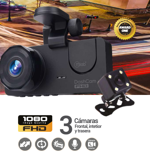 CAMARA AUTO 3 EN 1 MLAB (9318) Dash Cam